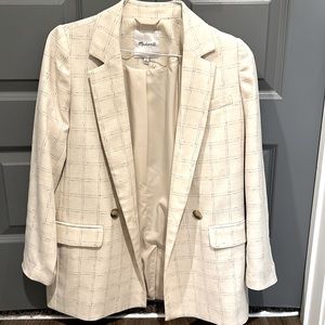 Madewell Caldwell Double-Breasted Blazer in Ghent Plaid - Windowpane